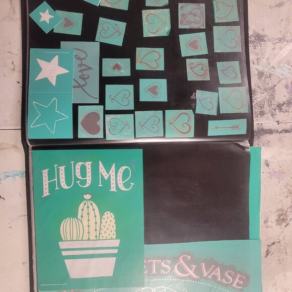 Bundle 4 ~ Reusable Silk Screen Stencils ~ 18 x 15 Binder~ Flowers, Garden, Bunn - Picture 9 of 16